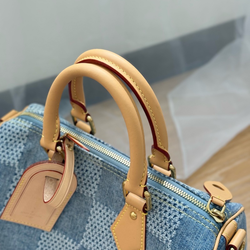 （台灣專櫃購證🇹🇼全配）Lv speedy25 新款3D丹寧棋盤格 ✨最新晶片款-14