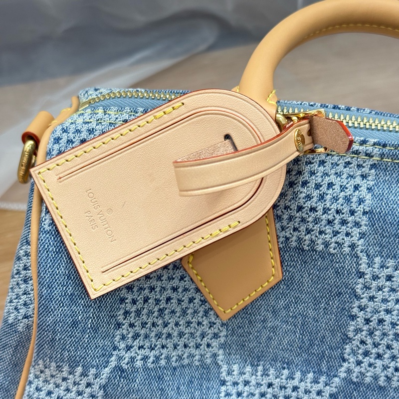 （台灣專櫃購證🇹🇼全配）Lv speedy25 新款3D丹寧棋盤格 ✨最新晶片款-16