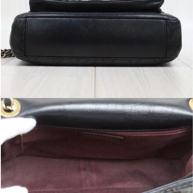 「JL精品代購」9新 Chanel 香奈兒 cf 蟒蛇皮拼牛皮-5