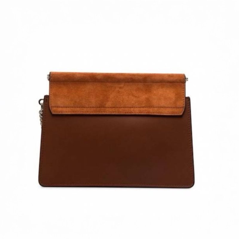 🎊新年特賣🧧Chloe 小款 Faye 麂皮小牛皮金鍊斜背包 焦糖色-6