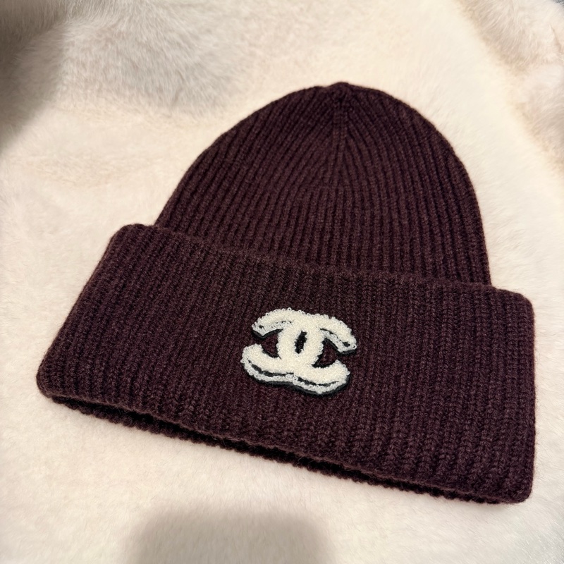 Chanel 香奈兒 25B 漫畫系列 毛帽 冷帽 酒紅-1