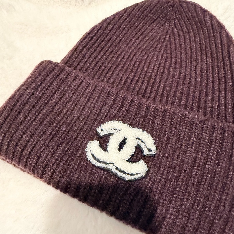 Chanel 香奈兒 25B 漫畫系列 毛帽 冷帽 酒紅-2