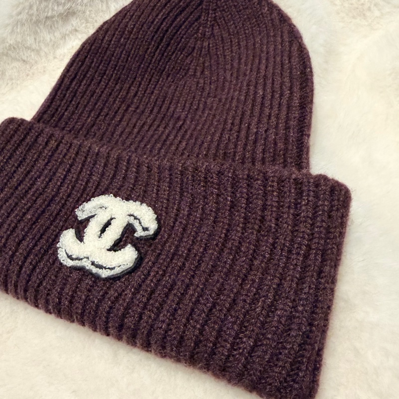 Chanel 香奈兒 25B 漫畫系列 毛帽 冷帽 酒紅-5