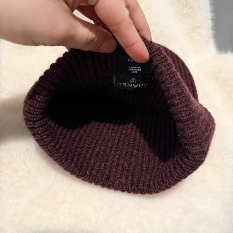 Chanel 香奈兒 25B 漫畫系列 毛帽 冷帽 酒紅-6