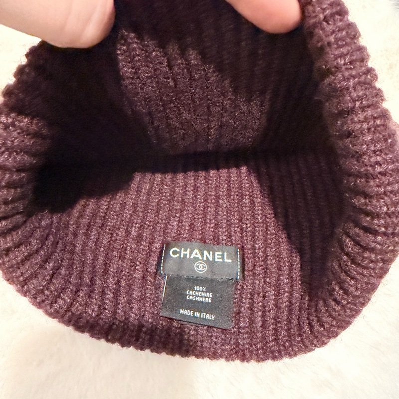 Chanel 香奈兒 25B 漫畫系列 毛帽 冷帽 酒紅-7