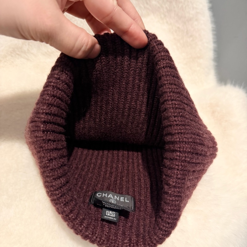 Chanel 香奈兒 25B 漫畫系列 毛帽 冷帽 酒紅-10