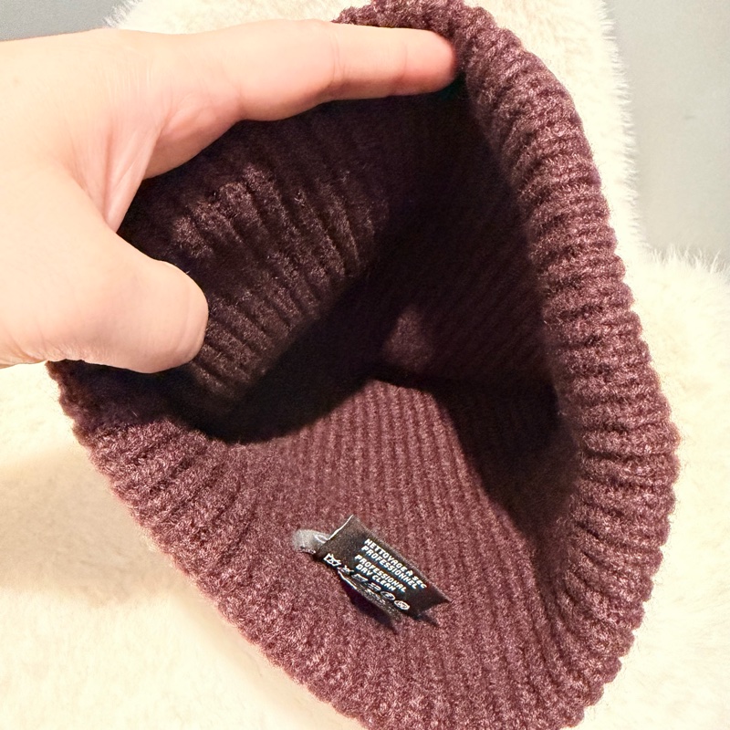 Chanel 香奈兒 25B 漫畫系列 毛帽 冷帽 酒紅-11