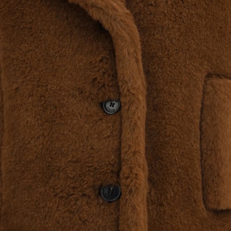 🎊新年特賣🧧Max Mara 女款 Corvino4 羊駝羊絨絲質披風斗篷外套 巧克力色﻿ S-M/M-L-1