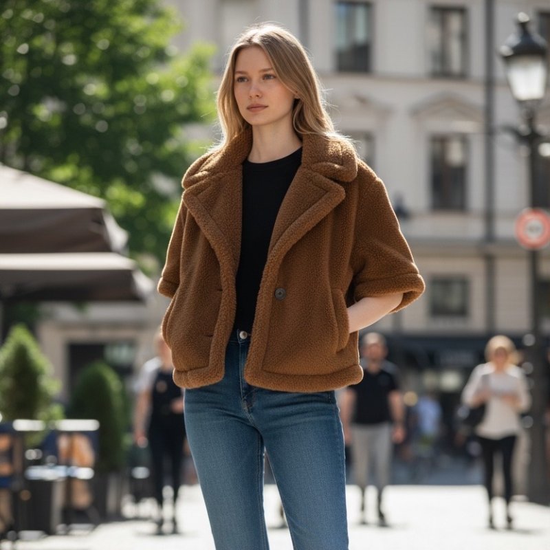 🎊新年特賣🧧Max Mara 女款 Corvino4 羊駝羊絨絲質披風斗篷外套 巧克力色﻿ S-M/M-L-4