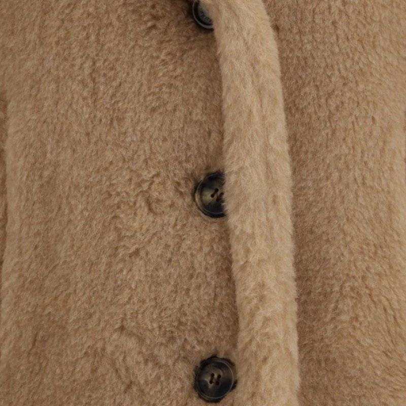 🎊新年特賣🧧Max Mara 女款 Corvino4 羊駝羊絨絲質披風斗篷外套 米色﻿ S-M/M-L-3