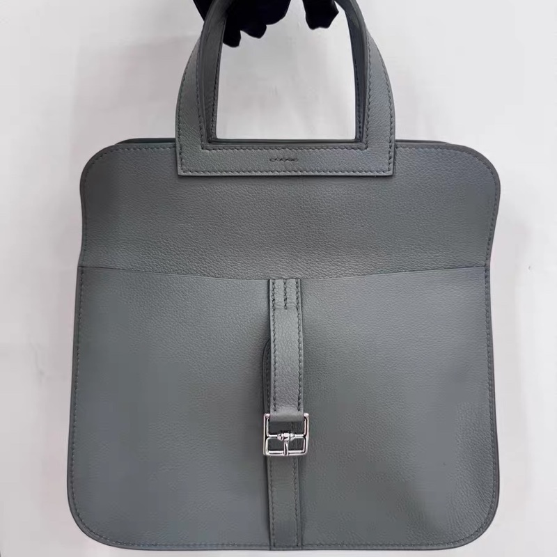 🌈Hermes🌟Halzan 25🧡63杏仁綠銀扣🧡全新有盒🌈Evercolor皮🌟愛馬仕🌟-2