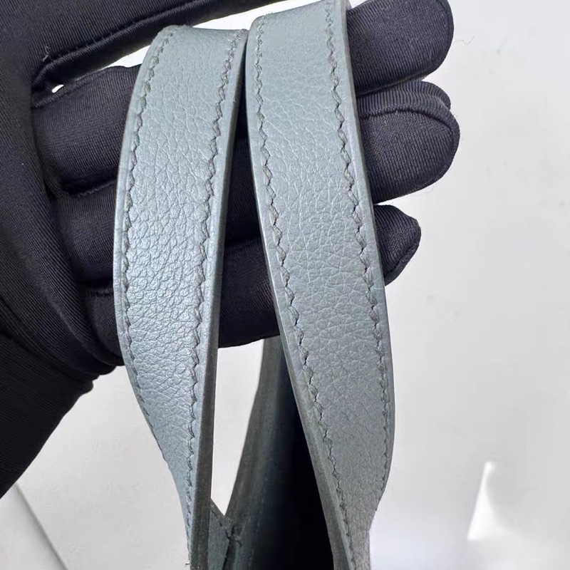 🌈Hermes🌟Halzan 25🧡63杏仁綠銀扣🧡全新有盒🌈Evercolor皮🌟愛馬仕🌟-4