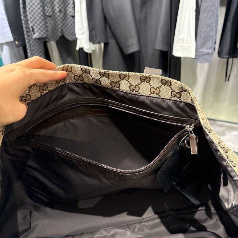 🎊新年特賣🧧Gucci 802166 GG Shopper 大款托特包 米色及烏木色-1