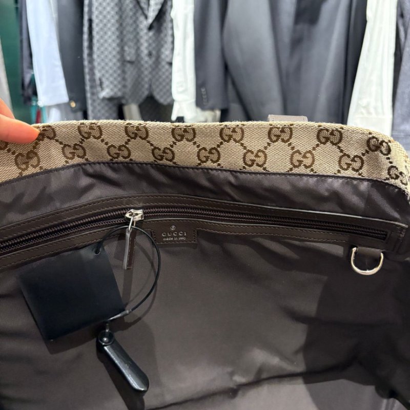 🎊新年特賣🧧Gucci 802166 GG Shopper 大款托特包 米色及烏木色-2