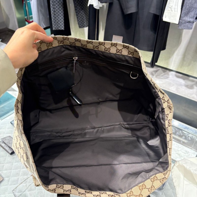 🎊新年特賣🧧Gucci 802166 GG Shopper 大款托特包 米色及烏木色-3