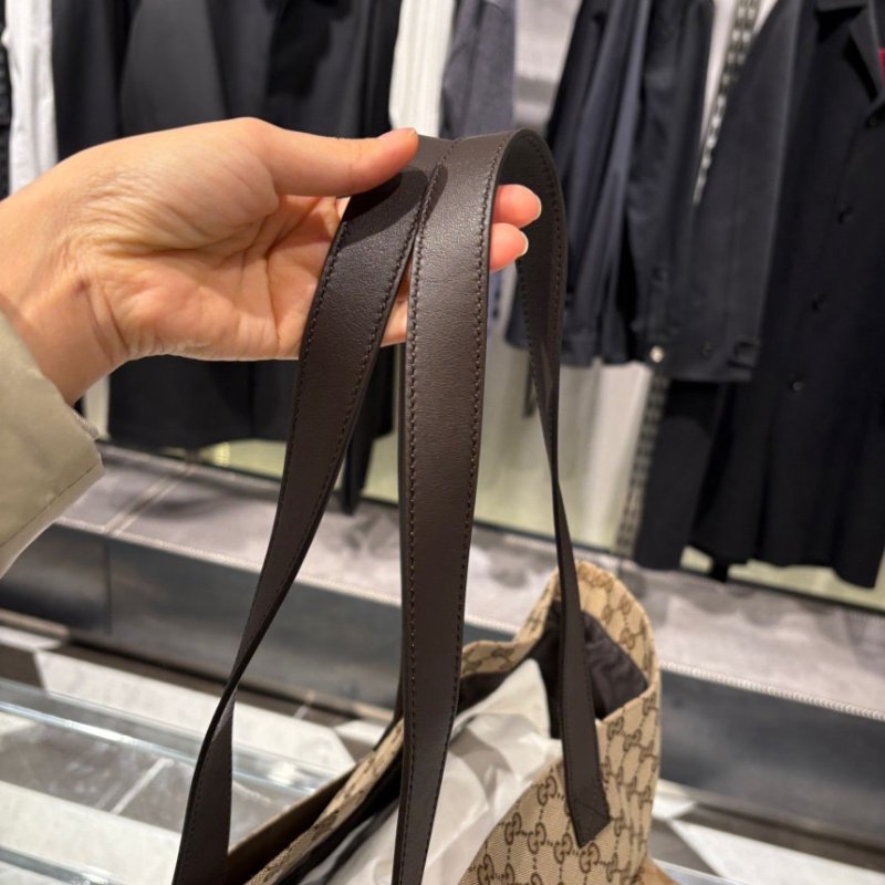 🎊新年特賣🧧Gucci 802166 GG Shopper 大款托特包 米色及烏木色-4
