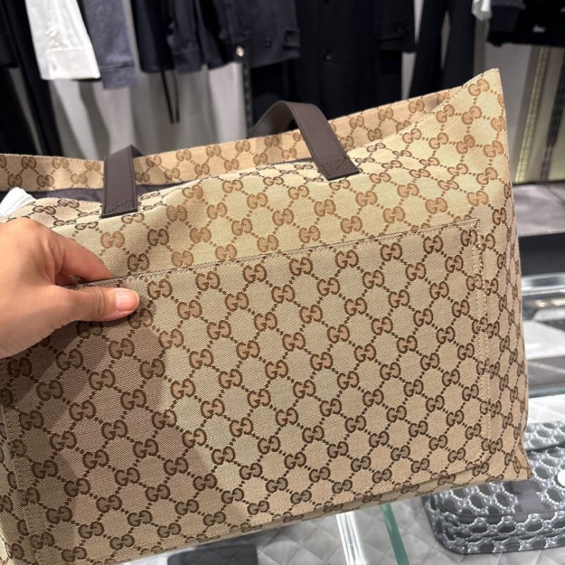 🎊新年特賣🧧Gucci 802166 GG Shopper 大款托特包 米色及烏木色-6