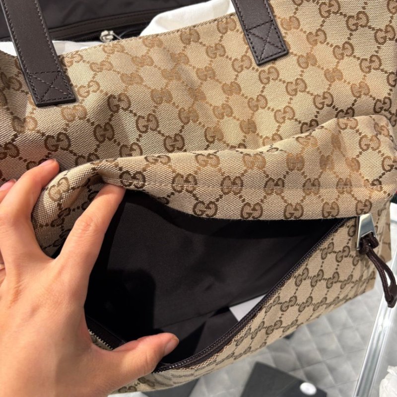 🎊新年特賣🧧Gucci 802166 GG Shopper 大款托特包 米色及烏木色-7
