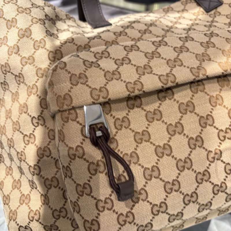 🎊新年特賣🧧Gucci 802166 GG Shopper 大款托特包 米色及烏木色-9