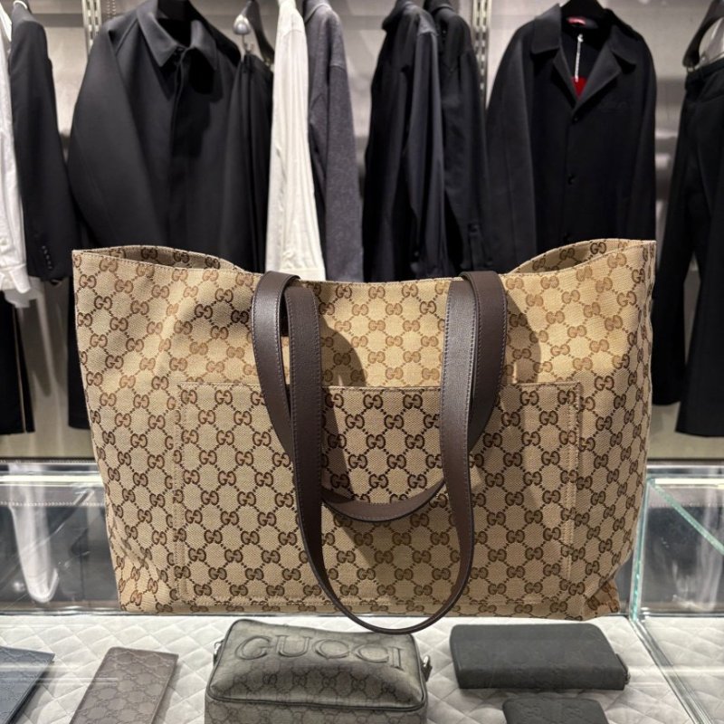 🎊新年特賣🧧Gucci 802166 GG Shopper 大款托特包 米色及烏木色-13
