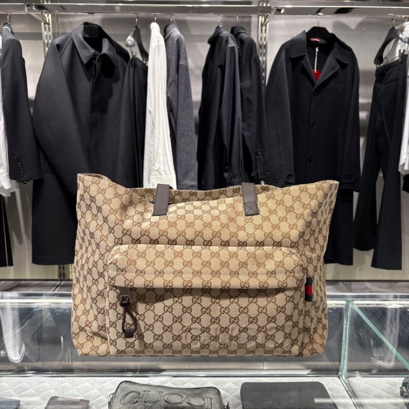 🎊新年特賣🧧Gucci 802166 GG Shopper 大款托特包 米色及烏木色-14