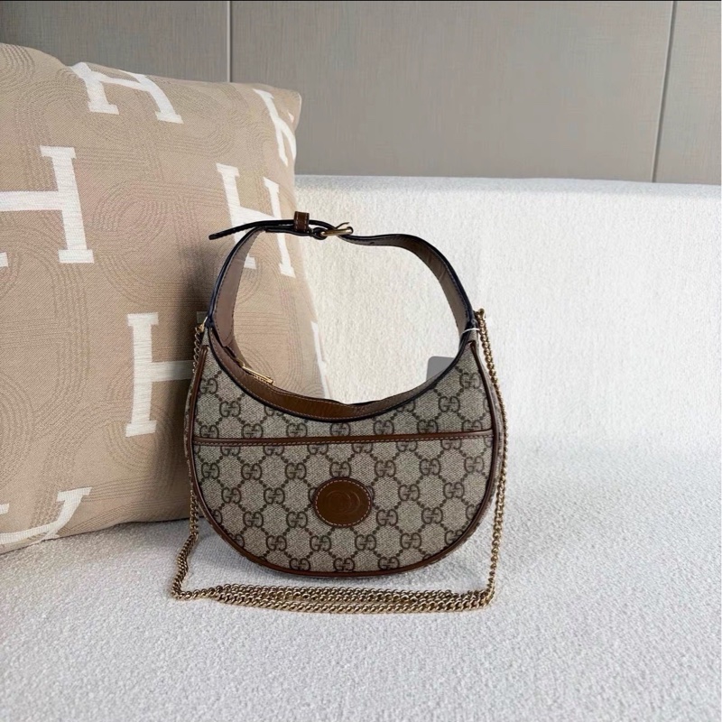 優雅復古款💎超低價✨Gucci古馳老花半月Ophidia月亮包手提單肩斜挎包🌙-7