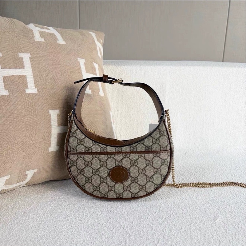 優雅復古款💎超低價✨Gucci古馳老花半月Ophidia月亮包手提單肩斜挎包🌙-8