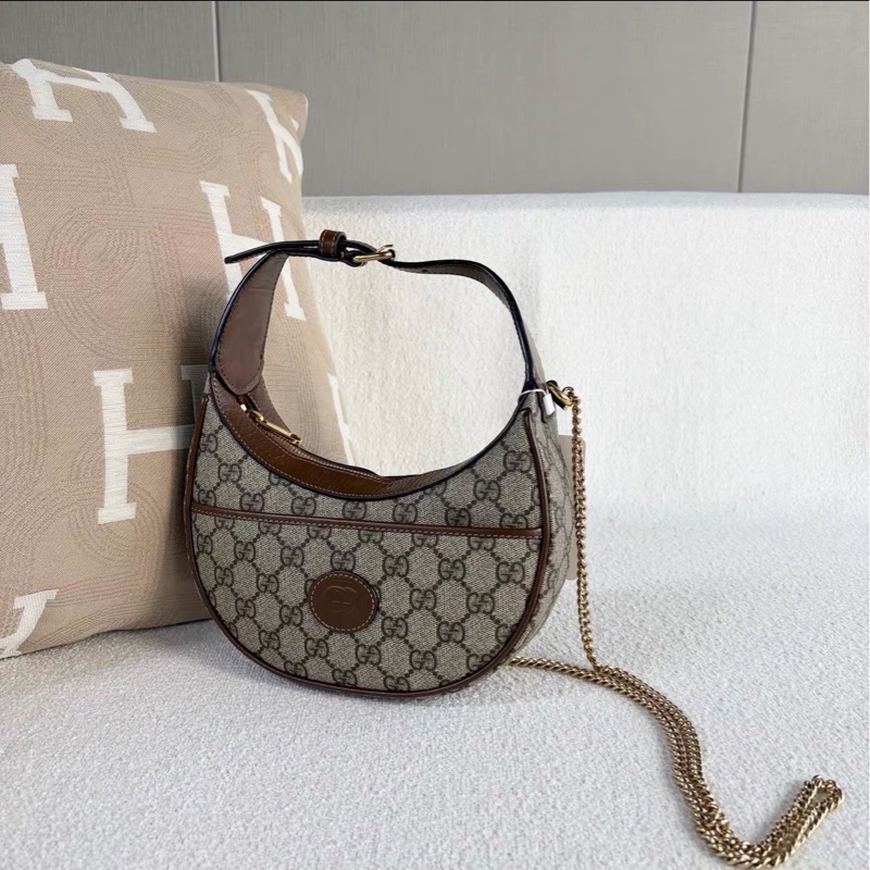 優雅復古款💎超低價✨Gucci古馳老花半月Ophidia月亮包手提單肩斜挎包🌙-10