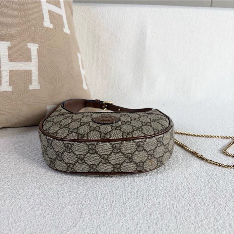 優雅復古款💎超低價✨Gucci古馳老花半月Ophidia月亮包手提單肩斜挎包🌙-11