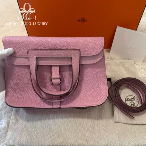 🌈Hermes💗Halzan 25💗X9錦葵紫銀扣💗99新🌈TC皮🌟愛馬仕🌟