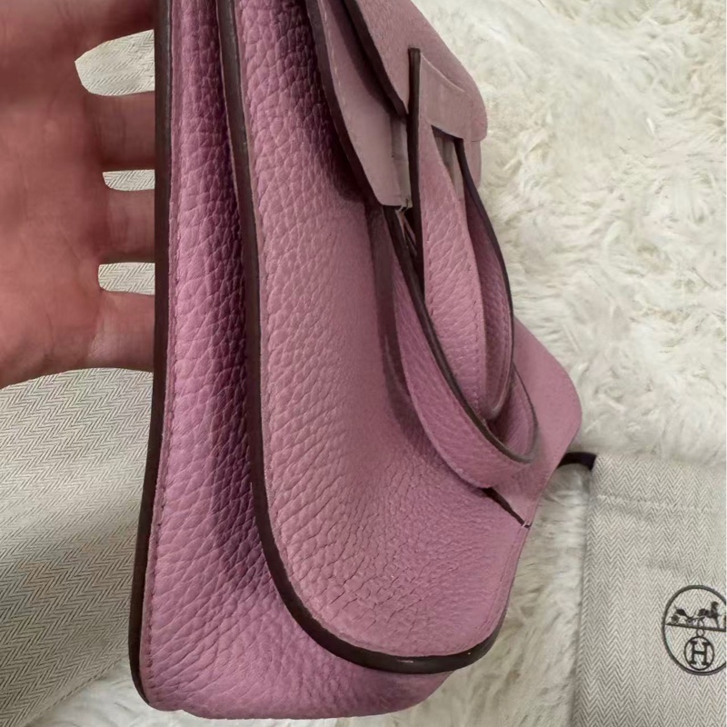 🌈Hermes💗Halzan 25💗X9錦葵紫銀扣💗99新🌈TC皮🌟愛馬仕🌟-3