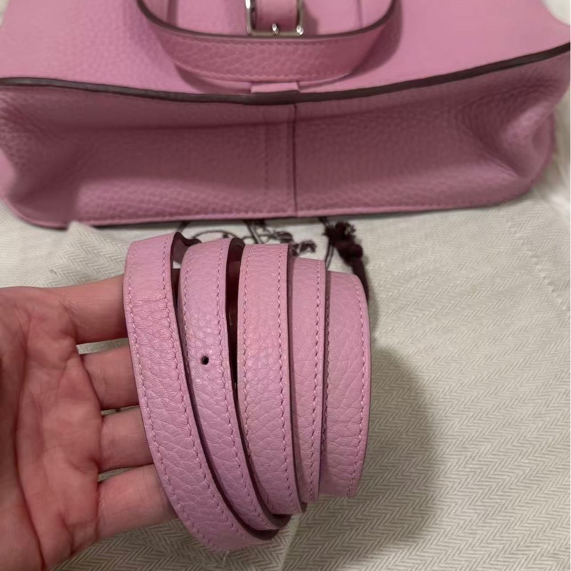 🌈Hermes💗Halzan 25💗X9錦葵紫銀扣💗99新🌈TC皮🌟愛馬仕🌟-6