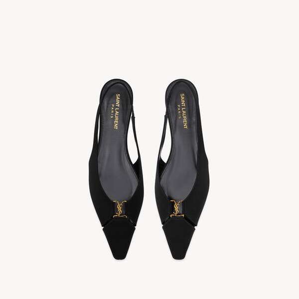 YSL BABYLONE緞面平底鞋-0