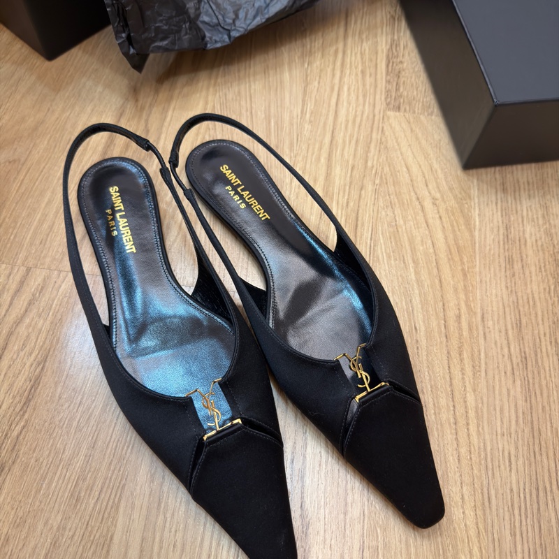 YSL BABYLONE緞面平底鞋-1