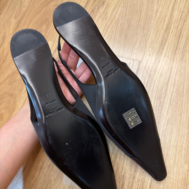 YSL BABYLONE緞面平底鞋-6