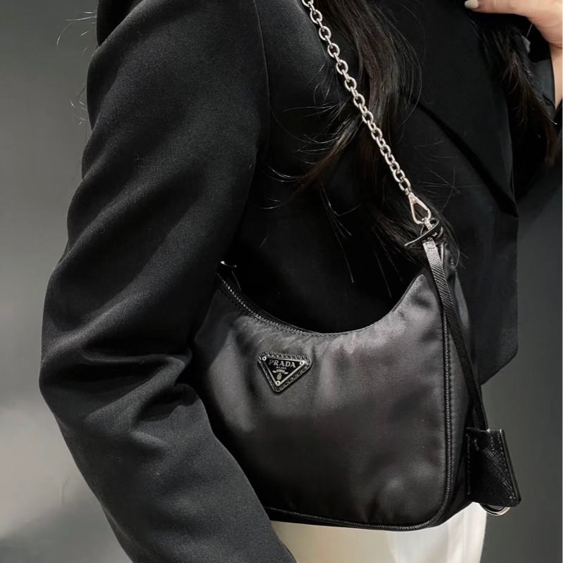 百搭實用款🕶️優惠折扣價❤️‍🔥Prada普拉達尼龍三合一鏈條包單肩斜挎包-7