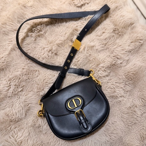 Dior Bobby mini 黑色拋光小牛皮肩背包 側背包