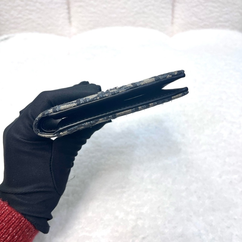 迪奧短夾Dior藍緹花布Oblique對開短夾2OBBH027YSE-7