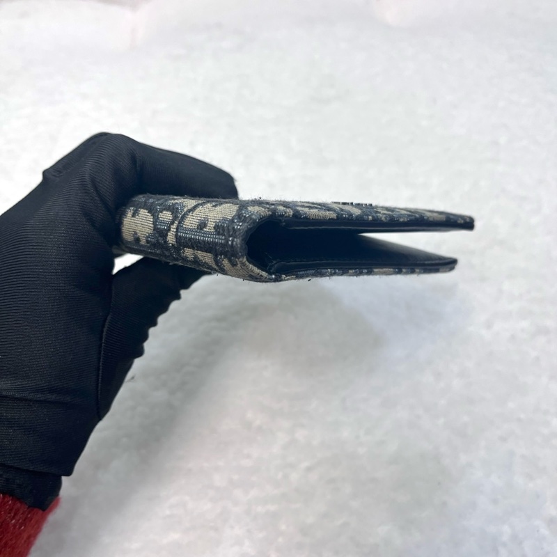 迪奧短夾Dior藍緹花布Oblique對開短夾2OBBH027YSE-10