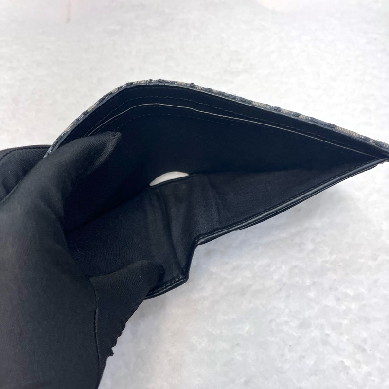 迪奧短夾Dior藍緹花布Oblique對開短夾2OBBH027YSE-11