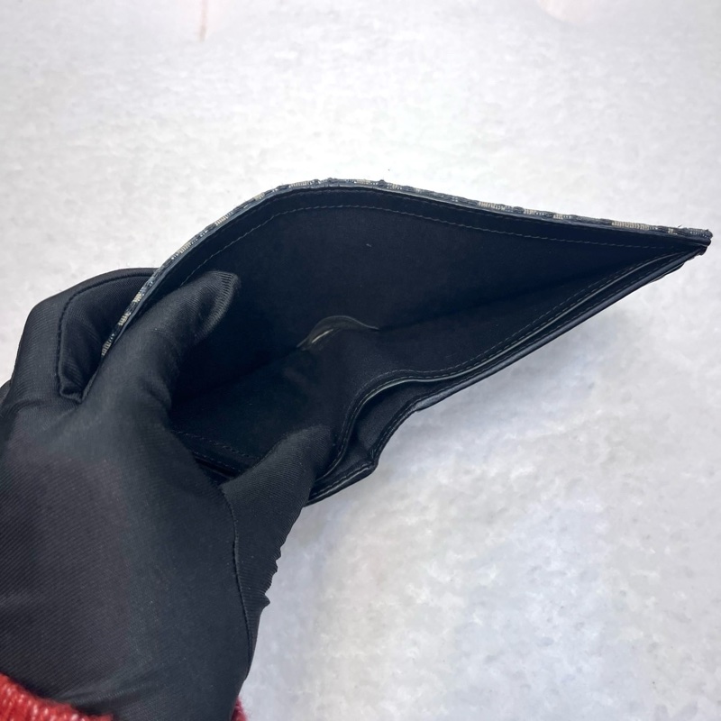 迪奧短夾Dior藍緹花布Oblique對開短夾2OBBH027YSE-12