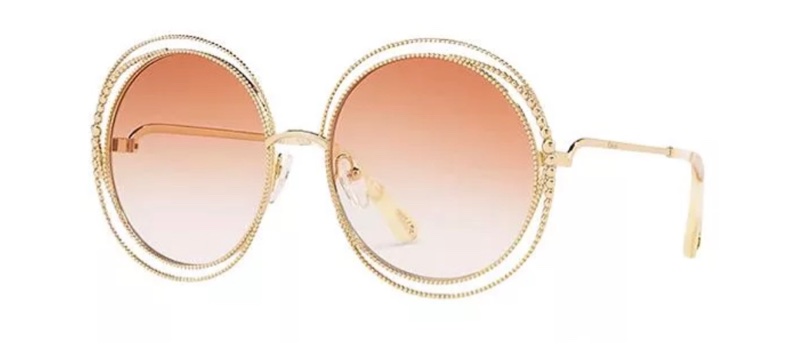 Chloe’ 墨鏡 / 編織雙圈 / 漸層色 / 淡粉橘琥珀色-1