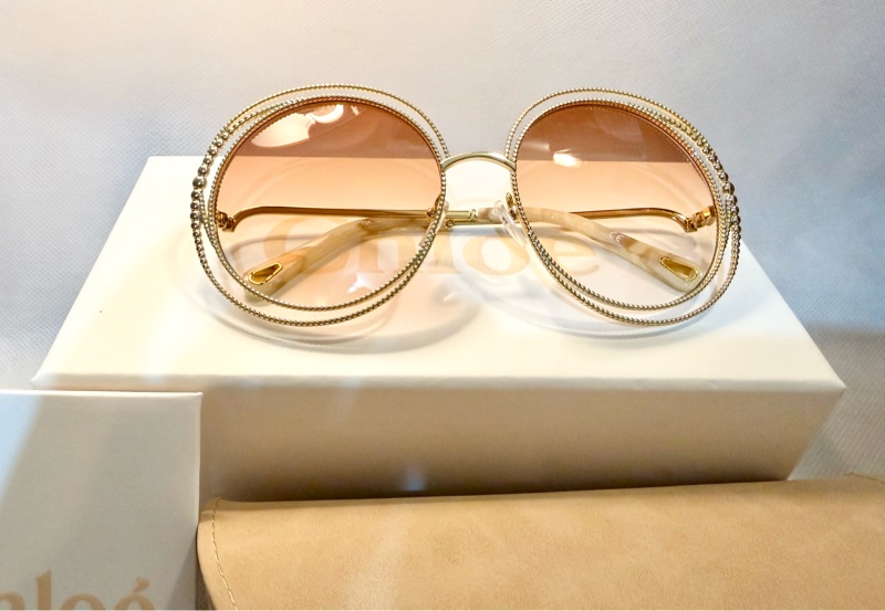 Chloe’ 墨鏡 / 編織雙圈 / 漸層色 / 淡粉橘琥珀色-2