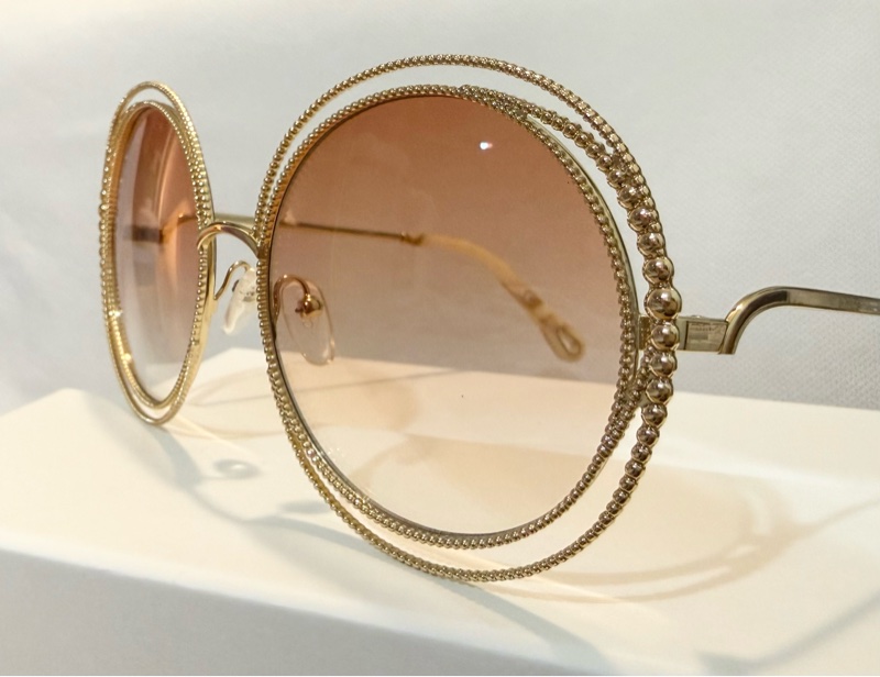 Chloe’ 墨鏡 / 編織雙圈 / 漸層色 / 淡粉橘琥珀色-3