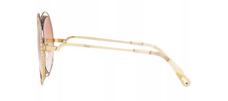 Chloe’ 墨鏡 / 編織雙圈 / 漸層色 / 淡粉橘琥珀色-5