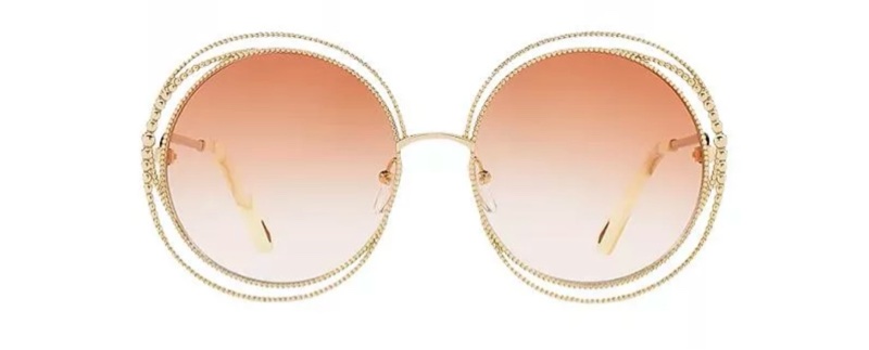 Chloe’ 墨鏡 / 編織雙圈 / 漸層色 / 淡粉橘琥珀色-6