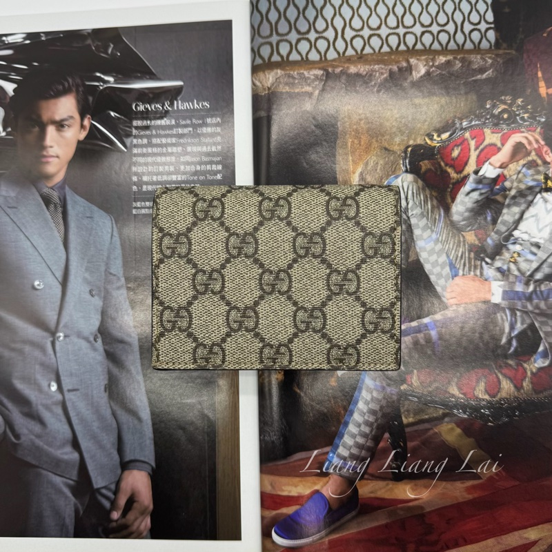 GUCCI 古馳 GG Supreme 愛心蛇刺繡短夾|卡夾-1