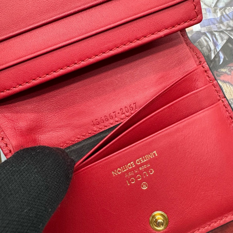 GUCCI 古馳 GG Supreme 愛心蛇刺繡短夾|卡夾-3