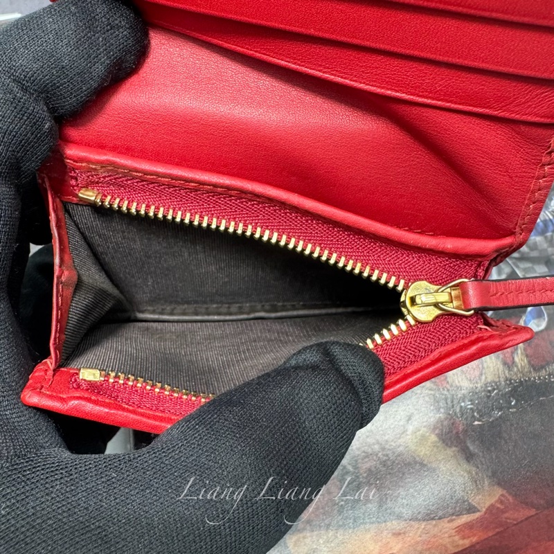 GUCCI 古馳 GG Supreme 愛心蛇刺繡短夾|卡夾-11