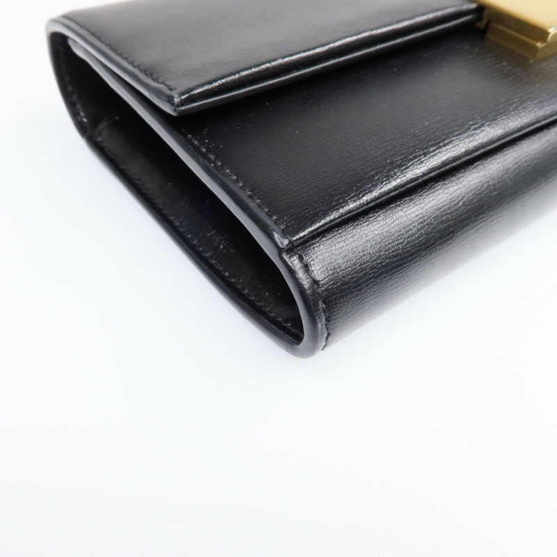 YVES SAINT LAURENT 牛皮皮革Long Wallet金扣長錢包-10